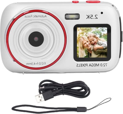 Digitale Camera voor Fotografie Autofocus Reisselfiecamera met Dubbel Scherm 16x Digitale Zoom Anti-shake Vlogcamera Draagbare Videocamcorder voor op Reis (SILVER) - 25K