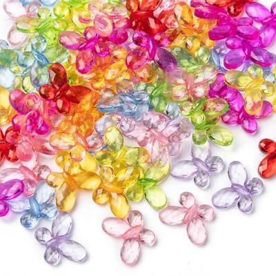 100 stks vlinder kralen facet transparante acryl kralen voor sieraden maken DIY vrouwelijke armband ketting oorbel 17x13x5mm gat 2mm