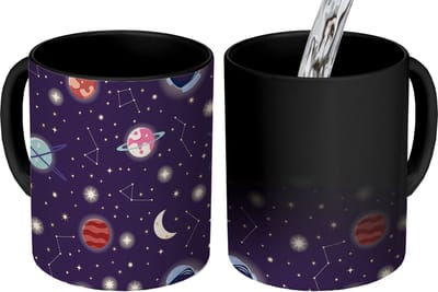Magische Mok - Foto op Warmte Mokken - Koffiemok - Space - Zodiac - Sterren - Design - Heelal - Magic Mok - Beker - 350 ML - Theemok