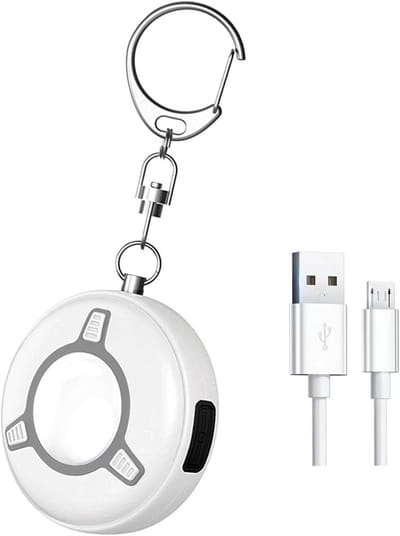 Persoonlijk Alarm - Zakalarm - met 130 dB - Felle Flits - Persoonlijke Bescherming - Noodgevallen - Veiligheid en Persoonlijke Veiligheidsalarm Zelfverdediging Sleutelhanger - Noodsignaal - Geschikt voor Kinderen,Vrouwen,Ouderen,Studenten - wit