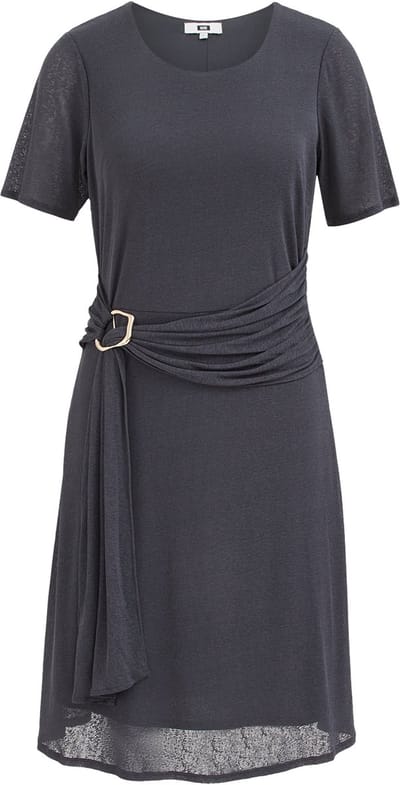 WE Fashion Dames midi jurk met gouden accent