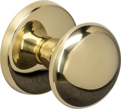 Intersteel Voordeurknop paddenstoel ø58mm op achterplaat ø66mm éénzijdige montage PVD messingkleur