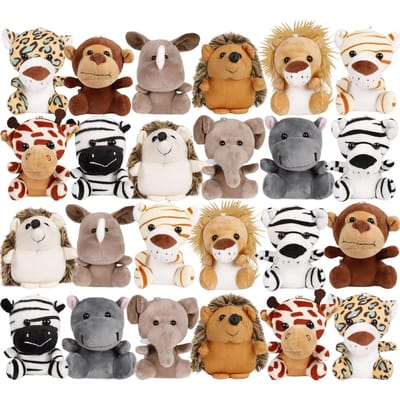 1/6-36 Kleine Safari Knuffeldieren 12cm Mini Pluche Speelgoed Jungle Dieren Feestartikelen Babyshower Cadeautasjes 12cm