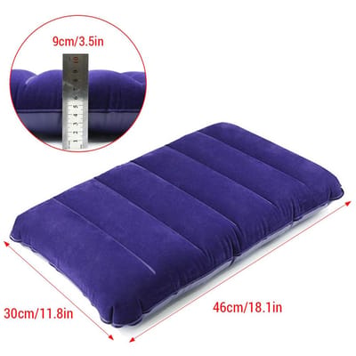 Oreiller gonflable de Camping, oreiller de voyage carré en tissu floqué en PVC, oreiller d'air pour Camping et randonnée violet