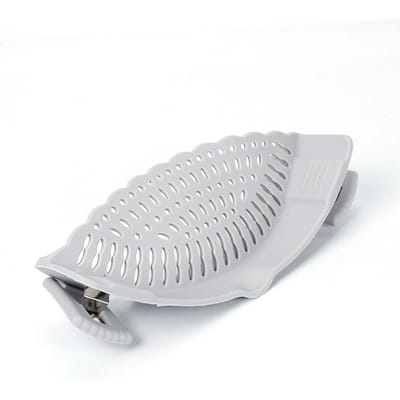 Siliconen Zeef Clip-on Pan Pot Zijkant Afdruiprek Fruit Groente Noodle Afdruipfilter Gietbeschermer Vergiet Keukenhulpjes white