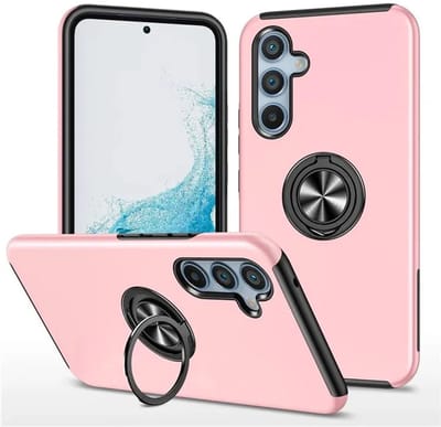 Telefoonhoesje Met Vingerring & Magneet voor Telefoohouders - Hoesje Geschikt voor: Samsung Galaxy A16 - Roze