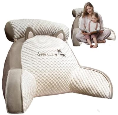Leeskussen met armleuningen - 2-in-1 Rugsteun voor Comfortabel Lezen in Bed - Multifunctioneel Bankkussen