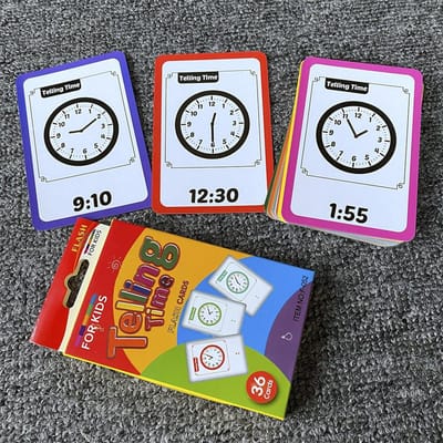 Enfants 36 Pièces/Set Forme Animale Couleur Heure Carte Flash Montessori Éducation Précoce Apprentissage Jouets Éducatifs Pour Enfants Cadeaux black