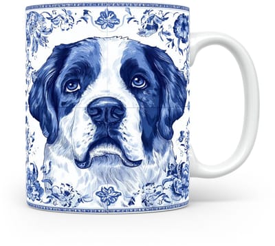 Mok Saint bernard Beker voor koffie of tas voor thee, cadeau voor dierenliefhebbers, moeder, vader, collega, vriend, vriendin, kantoor, opa, oma, hond, kerst, sinterklaas, verjaardag