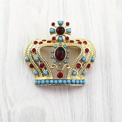 Elegante Broche Antieke Hof Kroon Broche Jas Jas Sjaal Pin Hars Edelsteen Banket Feestjurk Pak Corsage Accessoires beige