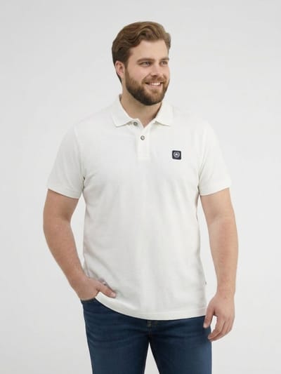 LERROS Mannelijk poloshirt met een structuur die stevig aanvoelt, in grote maten , Maat: 3XL , Kleur: BROKEN WHITE , 100% katoen