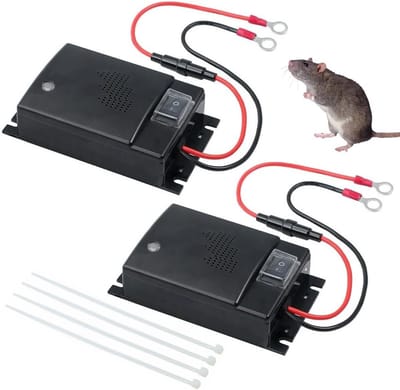 Ultrasone martenafschrikmiddelen voor auto, 2 stuks met 12V aansluiting, bescherming motorcompartiment, diervriendelijk en effectief