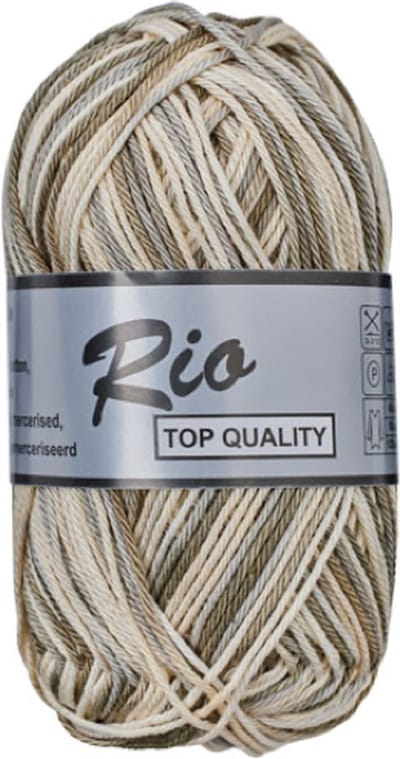 Rio Multi beige groen (637) haakkatoen - gemêleerd katoen haakgaren - pakket 5 x 50 gram