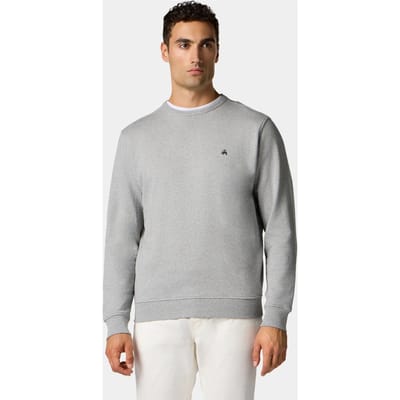 Brooks Brothers Golden Fleece Embroidery Crewneck Sweatshirt Light Grey Size: S | Sweaters Outlet | Heren | Grijs