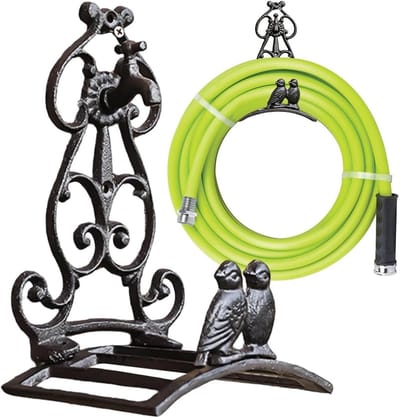 Wand-Schlauchhalter - Slanghouder Tuin - Slangen Opbergen - Eisen Vogel Design - 175 x 125 cm - Zwart