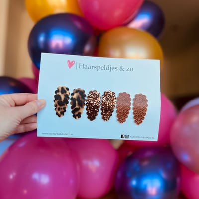 Haarspeldje Liz - golvend - setje - bruin - 4 cm speldjes