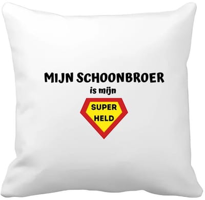 Akyol - mijn schoonbroer is mijn superheld Kussen hoes - Broer - super schoonbroer - verjaardag - cadeautje voor broer - broer artikelen - kado - geschenk - 40 bij 40 cm