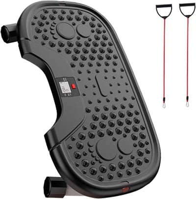 Stepper met banden - Beentrainer Twist - Thuis Fitness - Stille Werking - 555 x 305 cm - Zwart