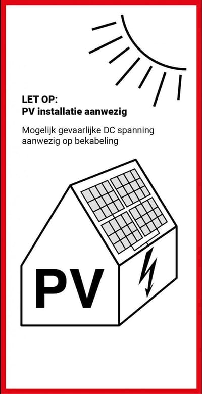 PV sticker meterkast 100 x 50 mm