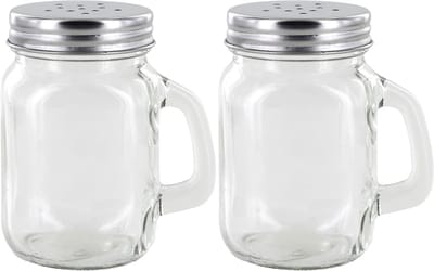 Home Deco Factory Peper en Zoutstrooier - 2x - glas - 120 ml - 5 x 9 x 5 cm - transparant - kruidenpotje