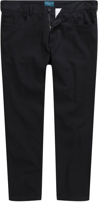 Boston Park - Heren - Broek van twill traveller-band 5-pocket regular fit - Zwart - Maat 52