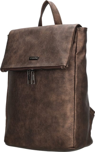 Charm London Bayswater Premium Fashion Rugzak Rugtas Leatherlook - Brons