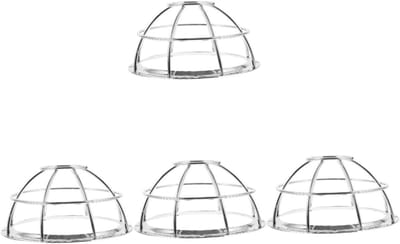 Angoily 4pcs Lid Smoke Sensor Fire Sprinkler Protective Cage FRSM Cover Wire Coat of Arms Alarm DIY Frame for Lampshade Equipment 3 Layer Lampshade Spray Cage Stainless Steel Silver