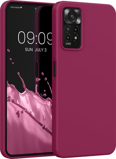 kwmobile telefoonhoesje geschikt voor Xiaomi Redmi Note 11 Pro / Note 11 Pro (5G) / Note 12 Pro (4G) - Hoesje met siliconen coating - Smartphone case in mat fuchsia