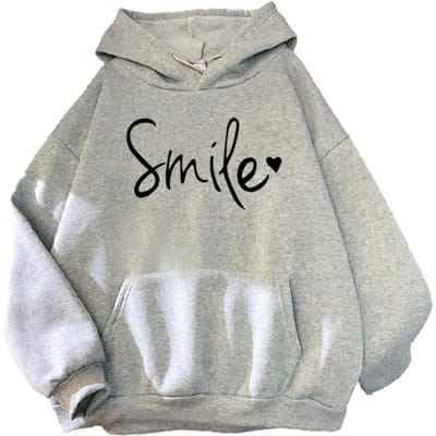 Losse damessweater met letters, stijlvolle lange mouwen, zachte textuur, warme trendy hoodie voor herfst-winter L grijs