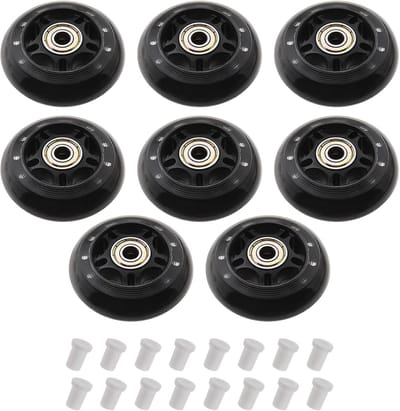 Schaats Wielen Set - Skate Wielen Rollerblade - Recreatief Skaten - 82A Hardheid PU Materiaal - 70 mm Diameter - Zwart