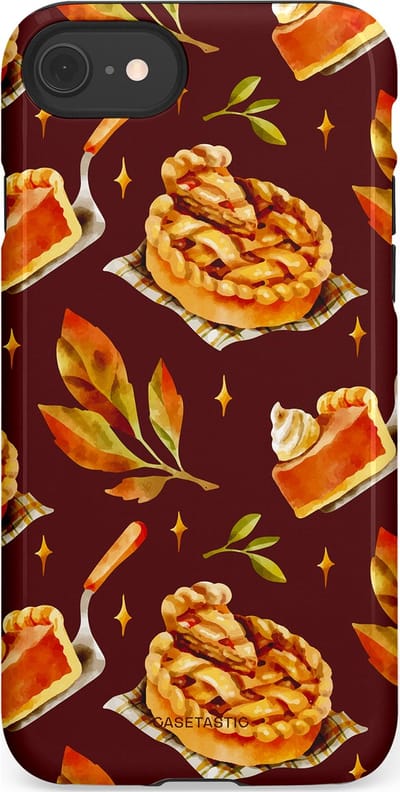 Casetastic Hoesje Geschikt voor Apple iPhone 7/8/SE - Stijlvolle Beschermende Duo-layer Case - Karamel Appel Ontwerp