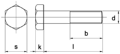 Bout Din931 8.8 M12X45Mm Elvz zonder Moer - 100 stuks