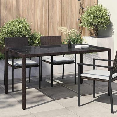 vidaXL Tuinstafel Bruin 150 x 90 x 75 cm poly rattan