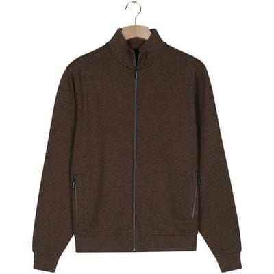 Baileys Vest Faux-Uni Sweat Cardigan Zip Cotton Blend Bruin / male