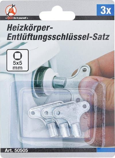 Ventiel Sleutel Set - Radiator Sleutel - Radiatoren Ontluchten - Compact Ontwerp - 5 mm Binnenvierkant - Zilver
