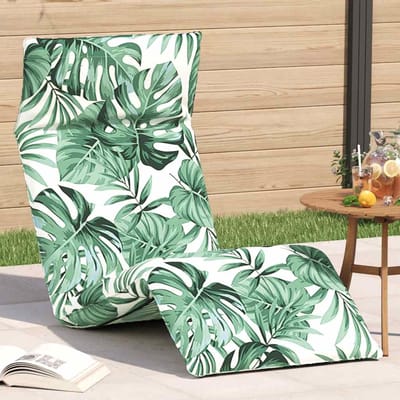 vidaXL - Opvouwbare - ligstoel - Bladpatroon - 175x54x8,5 - cm - Oxford - stof