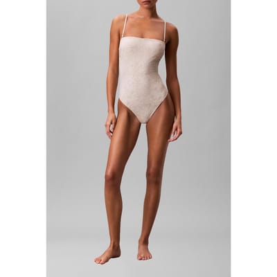 Calvin Klein Strapless One Piece Stippled Skin W Tofu Taglia: M | Costumi Interi Outlet | Donna