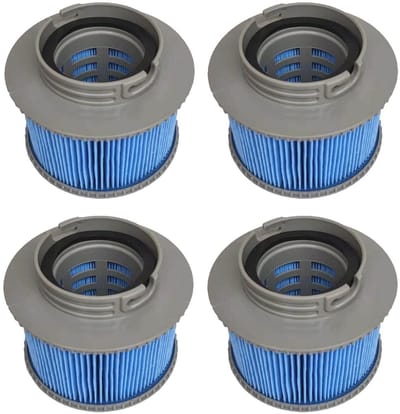 Allecto - Filtercartridge - Vervangfilter - Verbeterde versie - Grijs - Mspa - Geschikt voor Mspa modellen - 4 dubbele pakketten