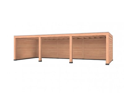 Douglas overkapping, 900 x 400, met achterwand en twee zijwanden, Westwood Robuust