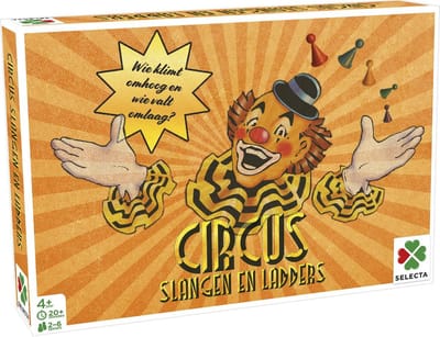 Tactic Spellen van Toen: Circus / Slangen en Ladders – Bordspel – Familiespel – Vanaf 4 jaar – 2-6 spelers