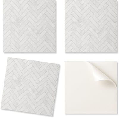 Set kant-en-klare vinyltegels met een 3D-visgraatpatroon, 9x30x30 cm