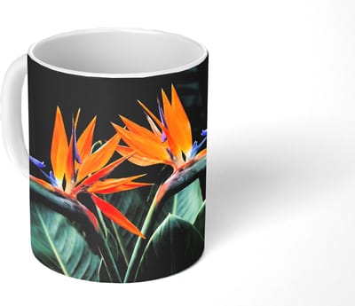 Mok - Koffiemok - Paradijsvogel - Bloem - Exotisch - Mokken - 350 ML - Beker - Koffiemokken - Theemok