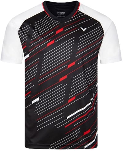 VICTOR T-43101 badminton heren T-shirt - zwart/wit - maat M