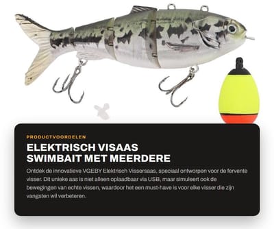 Dailygoods - Elektrisch visaas - Swimbait met meerdere knopen - USB-oplaadbaar voor langdurig gebruik - Geschikt voor zoetwateromgevingen - Realistisc...