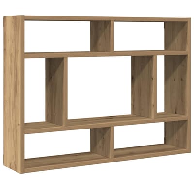 vidaXL - Wandschap - 75x16x55 - cm - bewerkt - hout - artisanaal - eikenkleur