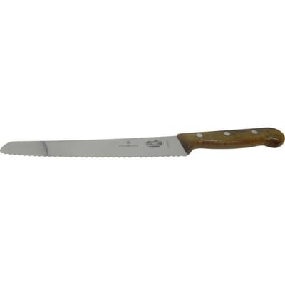 Victorinox Wood broodmes - 22cm - gekarteld - rvs/esdoornhout