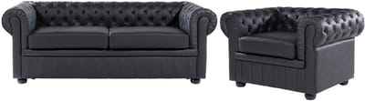 CHESTERFIELD - Chesterfield bank - Zwart - Leer