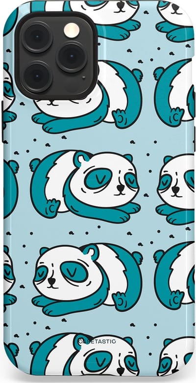 Casetastic hoesje geschikt voor Apple iPhone 12 / Apple iPhone 12 Pro - MagSafe - Dubbellaagse bescherming - Panda dromen - Fashion Case - Lichtgrijs Petrol Wit