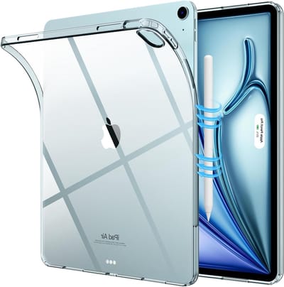 Slim en Lichtgewicht TPU Hoes voor iPad Air 13 inch (M2) 2024, Ondersteunt Apple Pencil en USB-C, Transparant Design