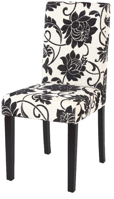 Set van 2 eetkamerstoelen Keukenstoel Littau ~ textiel, jacquard, donkere poten